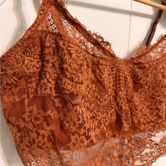 aerie Rust Lace Bralette Womens XL with Adjustable Straps - Picture 3 of 8
